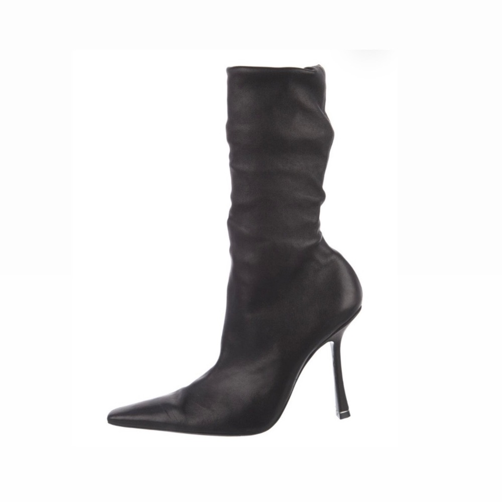 Black Alexander Wang Leather Sock Bootie